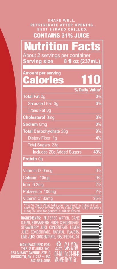 STRAWBERRY LEMON LIME (CASE OF 12)