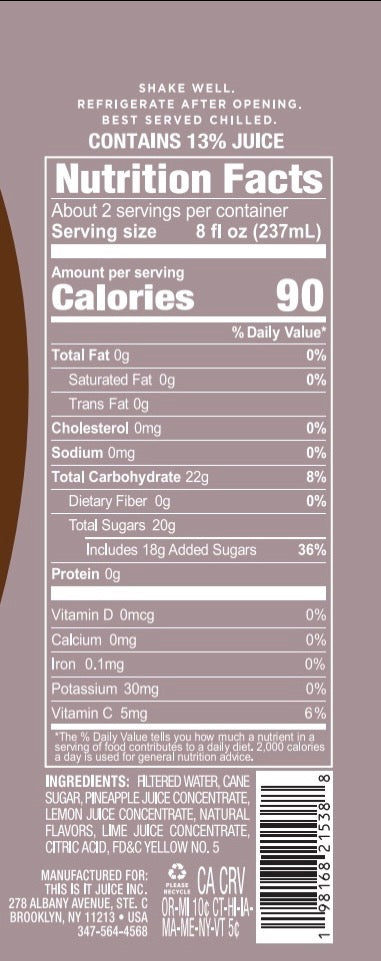 PINEAPPLE LEMON LIME (CASE OF 12)